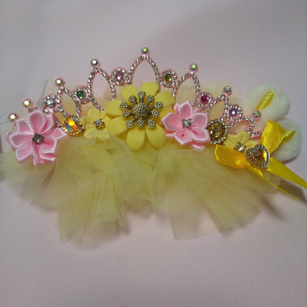 <35011>Tiara hair clip (yellow)