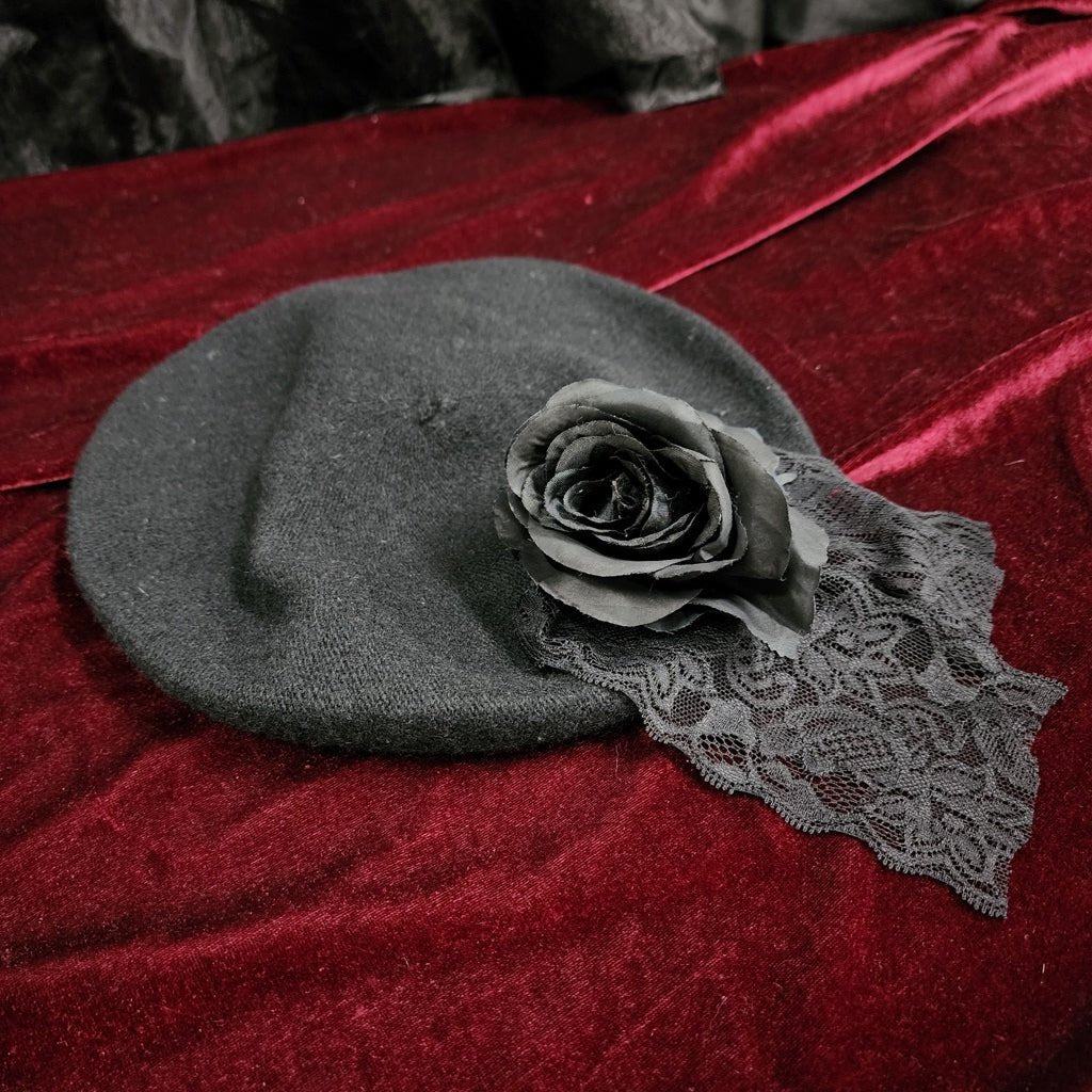 <11040>Black Rose Lady`s Baret