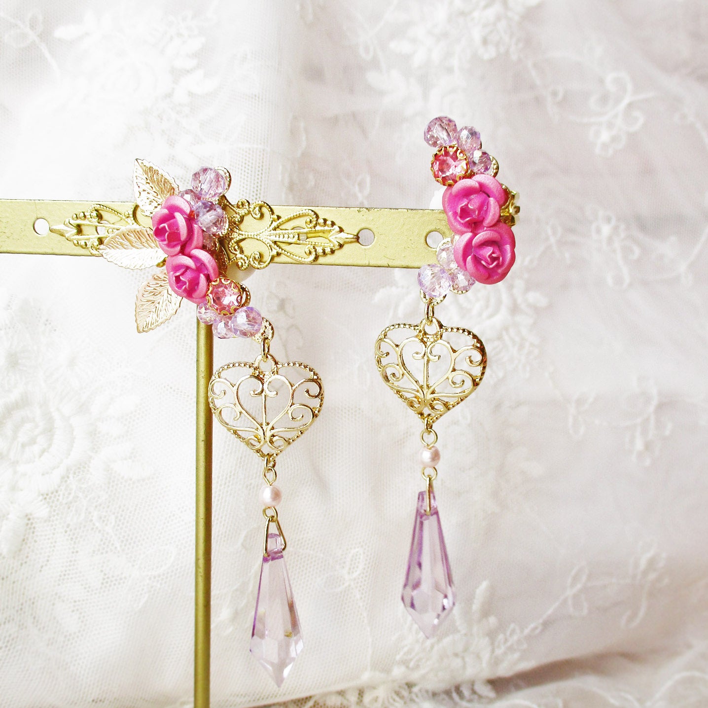 <26008>Sweet Rose clip-on