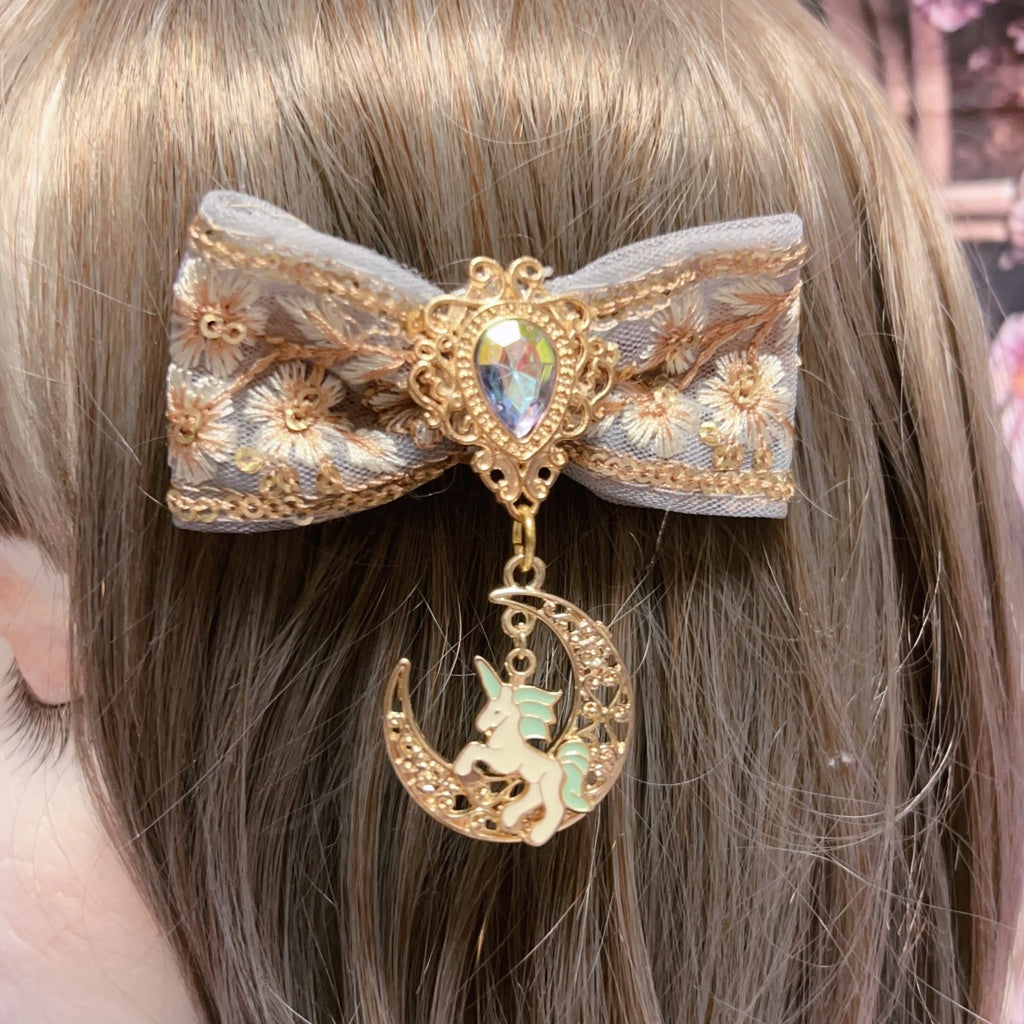 <30023>ribbon＆key hair clip(Blue moon)