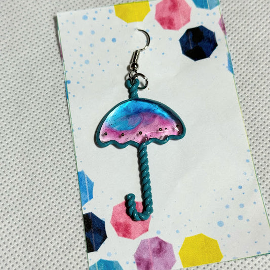 <18025>Lollipop Umbrella Earrings（bluepurplelightblue）