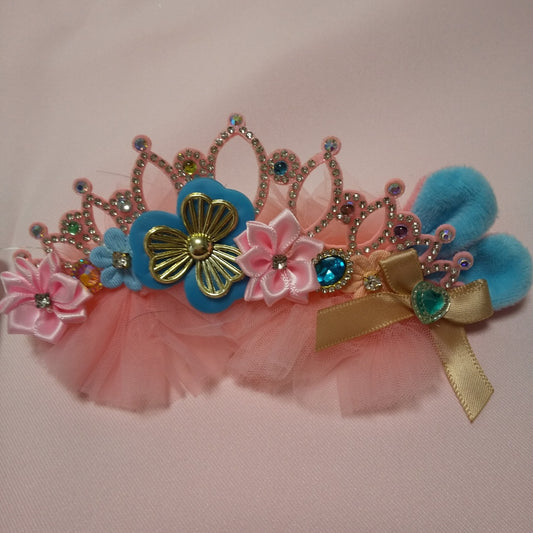 <35012>Tiara hair clip (light blue)