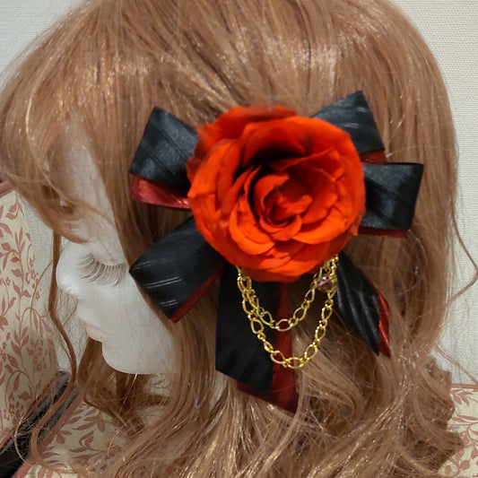 <21004>red rose (clip ＆ brooch)B