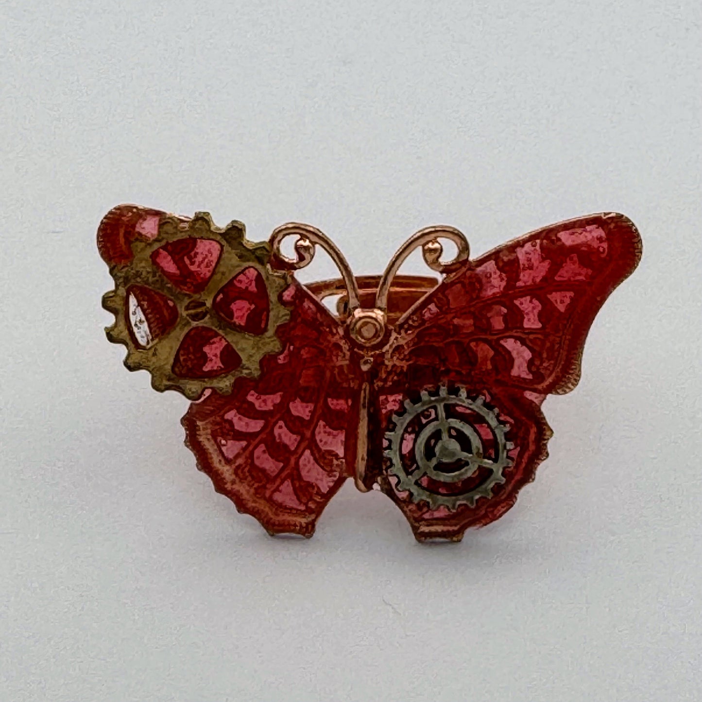 <18085>Butterfly Ring B（lightred）