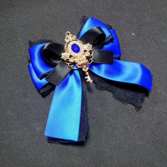 <02015>Magical Girl Ribbon Necklace (Black x Blue)