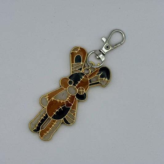 <18117>Patched rabbit keychain (Orange)