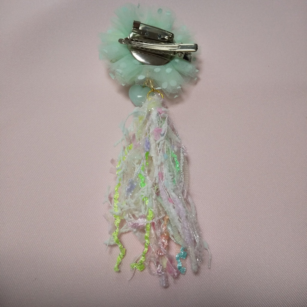 <35022>Shooting star brooch (green)1