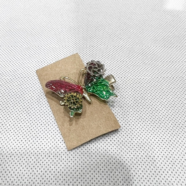 <18067>Butterfly Clip Pin（redgreen）