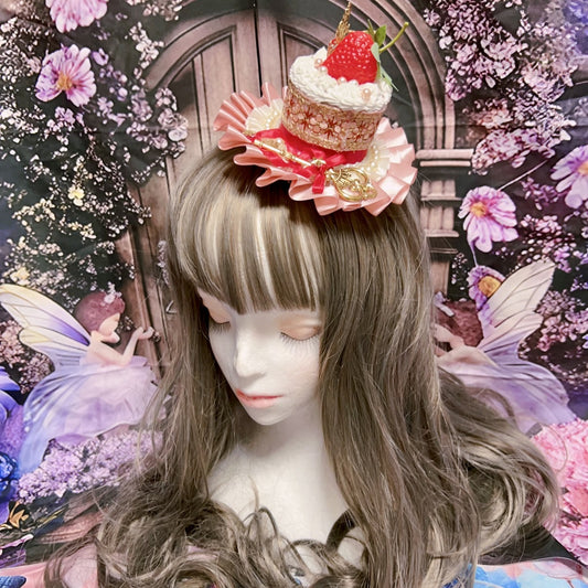 <30051>honey pink cake hat(strawberry)