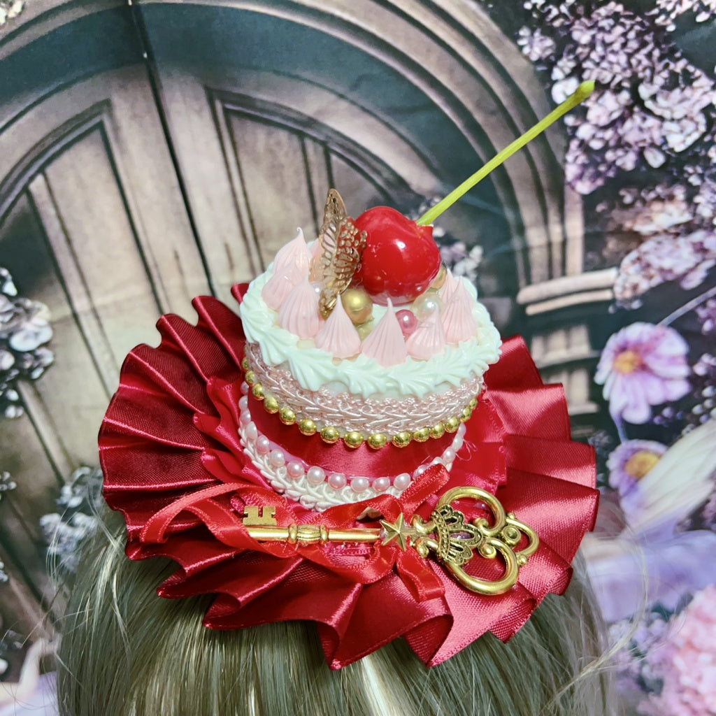 <30013>RED cake hat(Cherry)