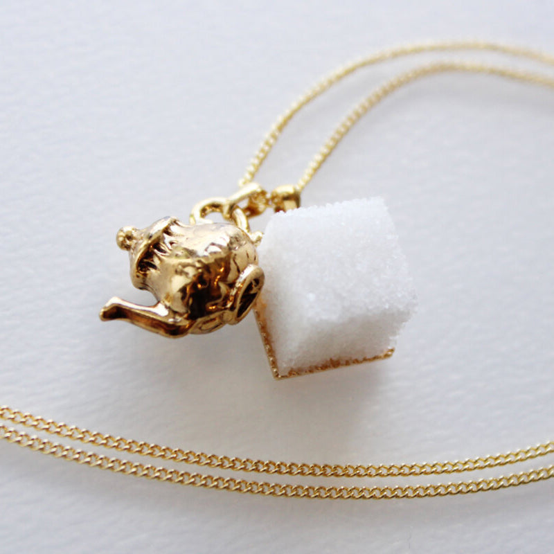 <12045>Sugarcube ＆ teapot necklace G