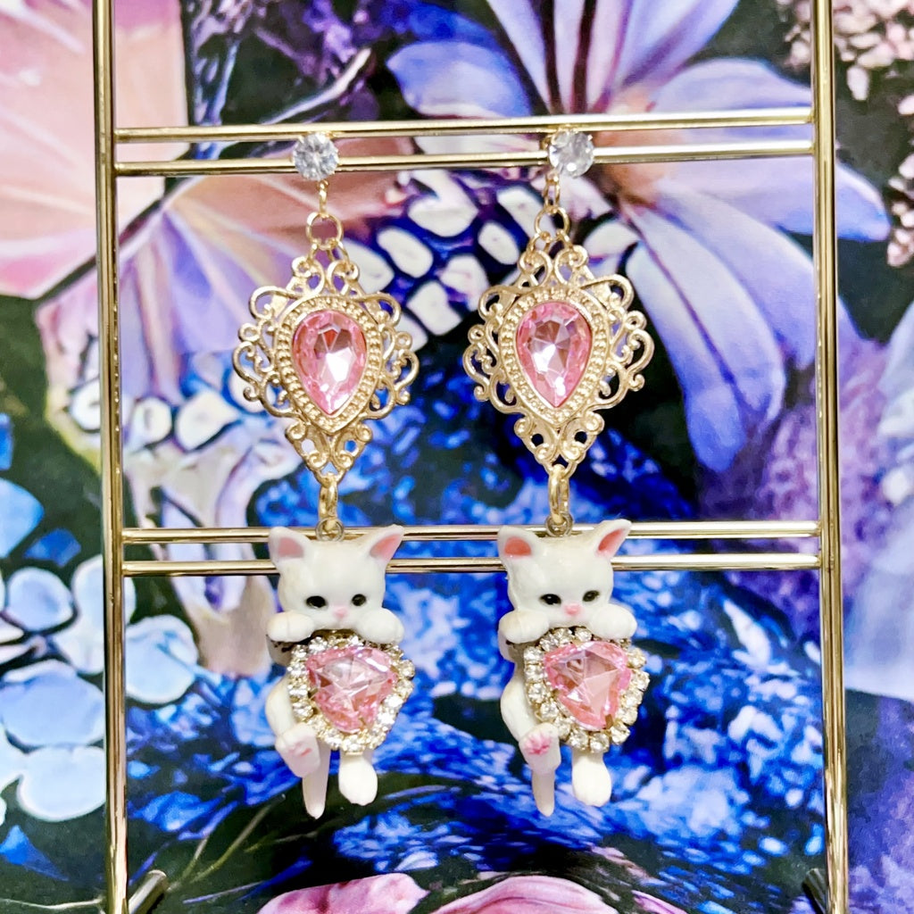 <30038>earring(cat-pink)B