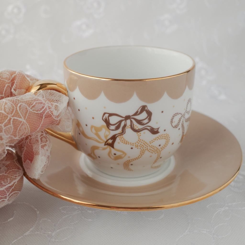 <10003>Coffee Cup & Saucer Set(brown)