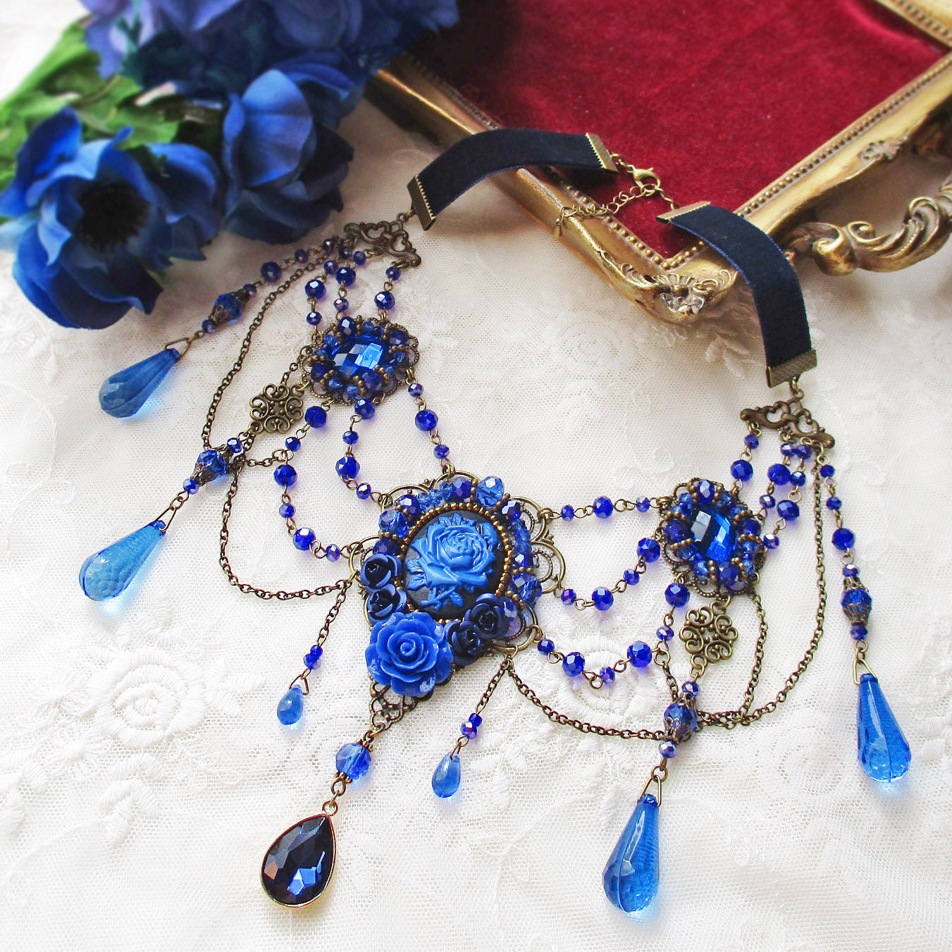 〈26030〉Azurite Dissonance Necklace