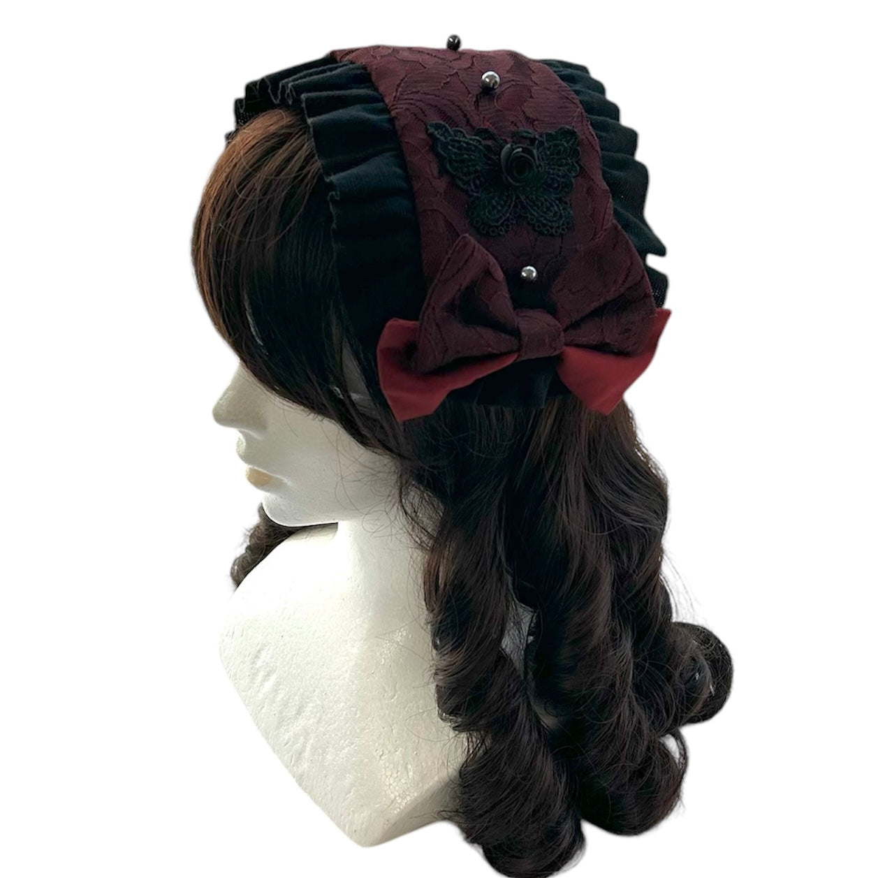 <03017>Headdress: Butterfly motif (Bordeaux)