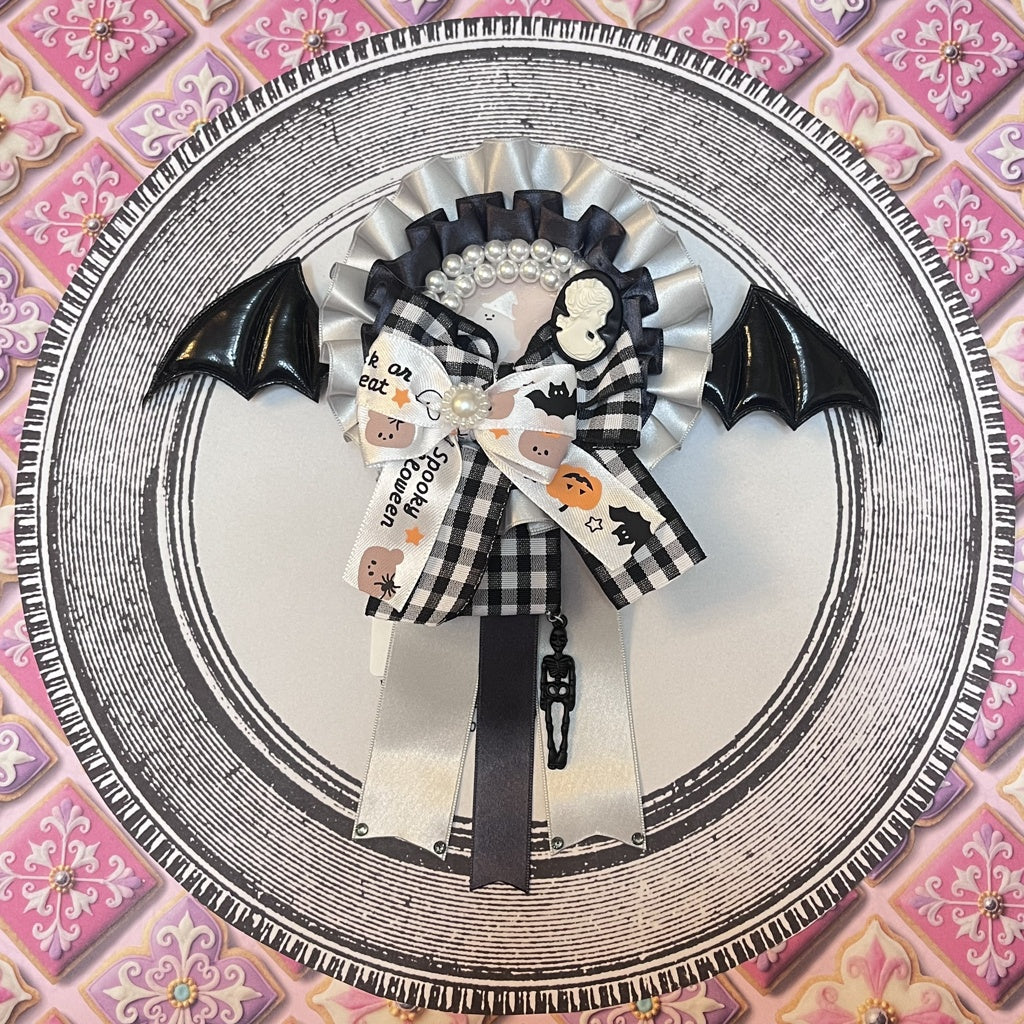 <13042>Halloween Bat Rosette（Gray×Dark Gray）