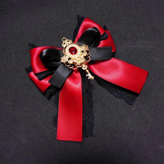 <02017>Magical Girl Ribbon Necklace (Black x Red)