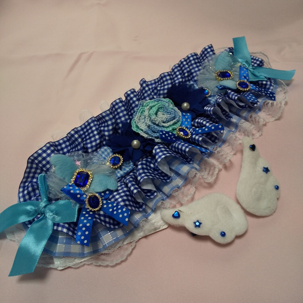 <35009>Blue headdress with wings