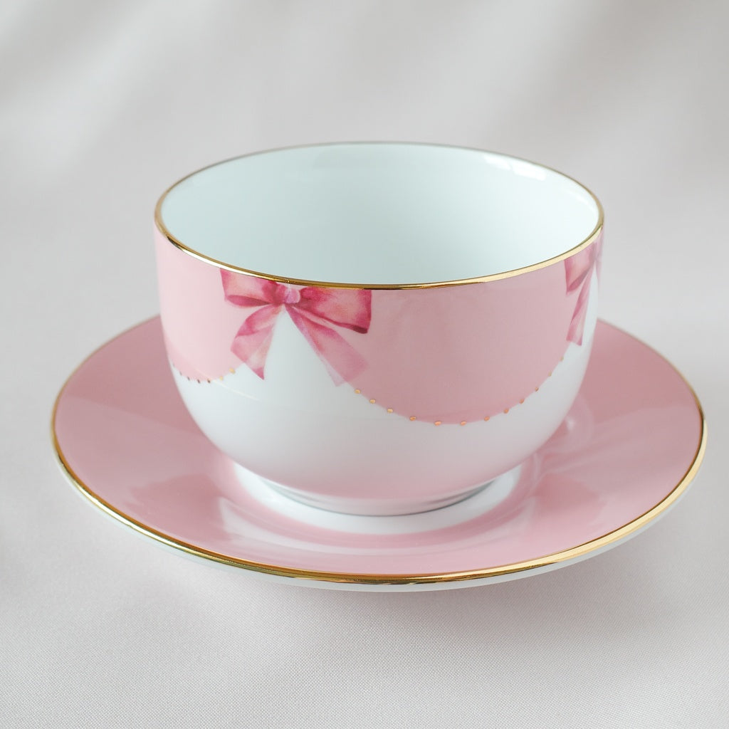 <10001>Teacup & Saucer Set(ribbon)