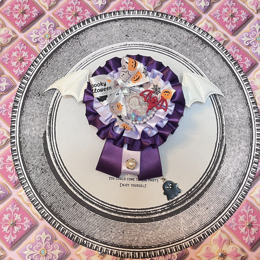 <13045>Halloween Bat Rosette（Purple×Lavender）