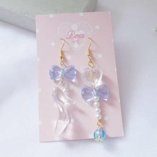 <15028>Princess pierced earrings (blue)