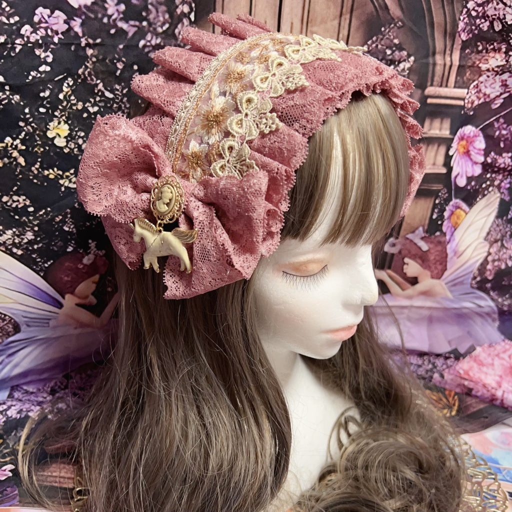 <30001>Head dress (pink cameo)