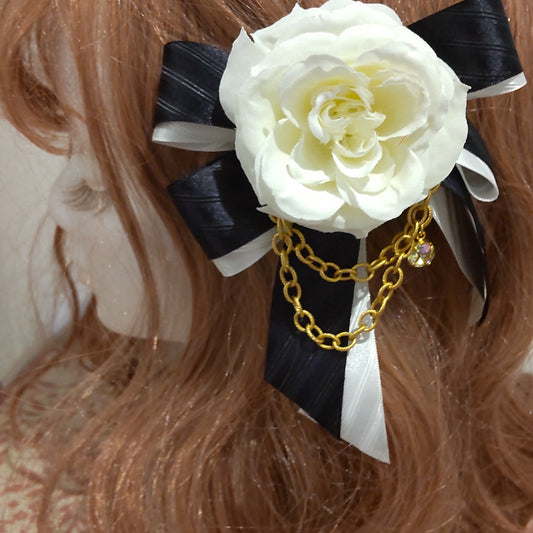 <21001>white rose (clip ＆ brooch)A