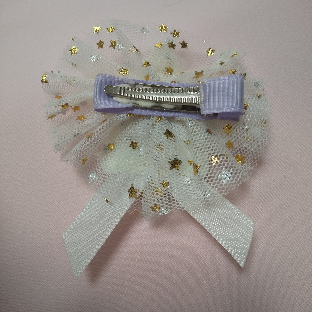 <35073>Twinkle little star hair clip (white ribbon)1