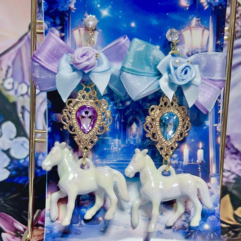 <30031>earring(unicorn-Blue purple)