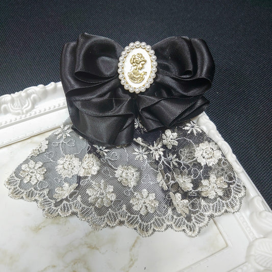 <02041>Ribbon Jabot (Black)