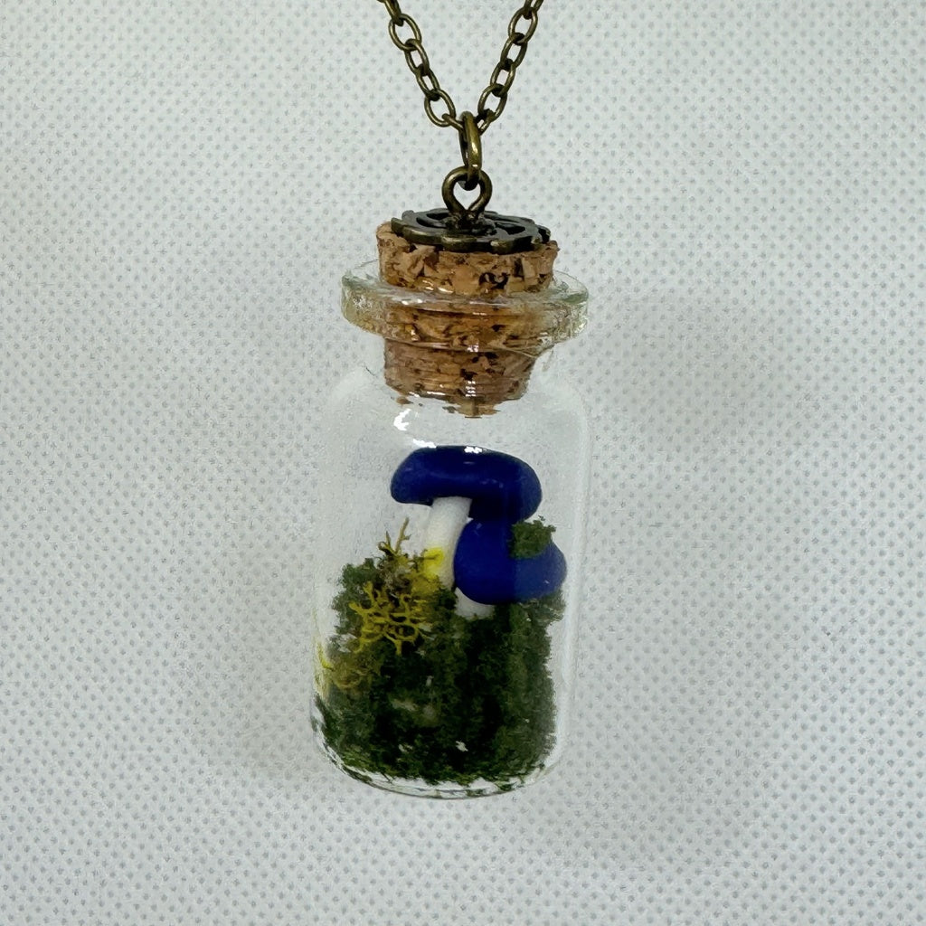 <18030>Blue Mushroom Necklace