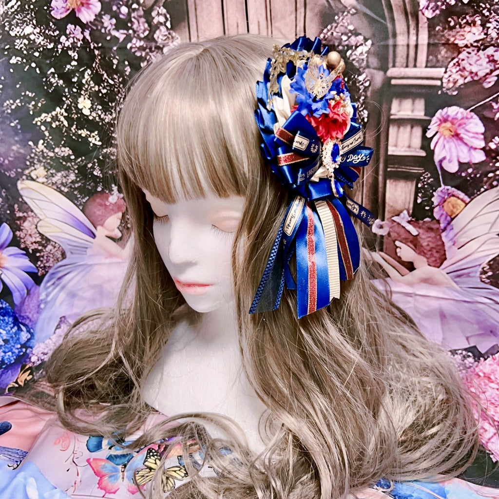 <30048>Blue rosette headdress