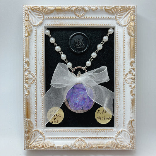 <12005>Magical ice rose necklace p＆b