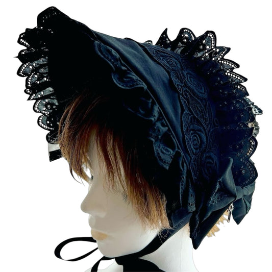 <03006>Half bonnet (Black)