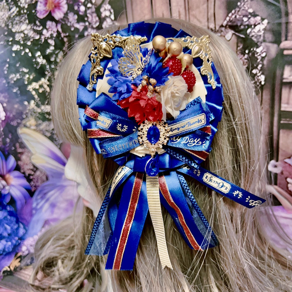 <30048>Blue rosette headdress