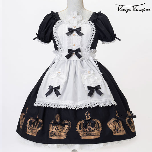 <31003>Crown Apron OP<br> (black)