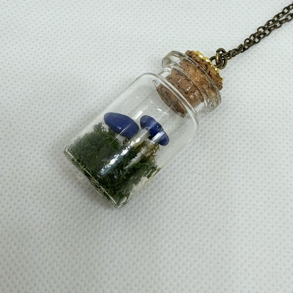 <18030>Blue Mushroom Necklace