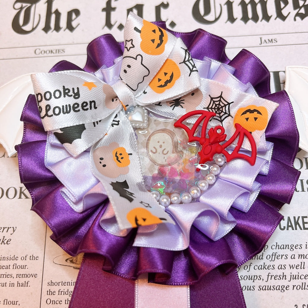 <13045>Halloween Bat Rosette（Purple×Lavender）