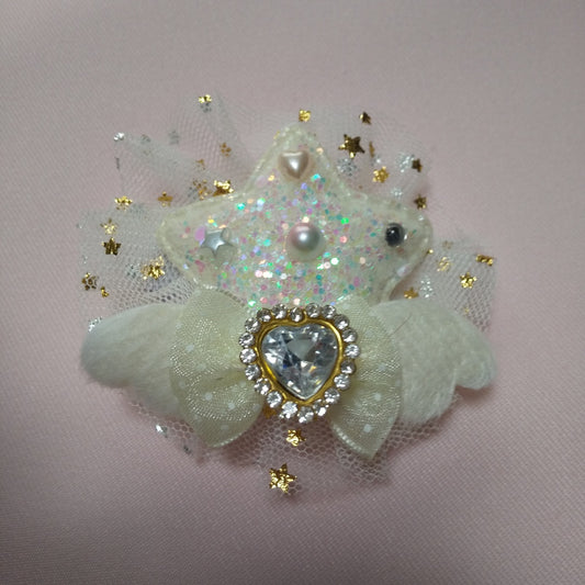 <35075>Twinkle twinkle star hair clip (white wings)