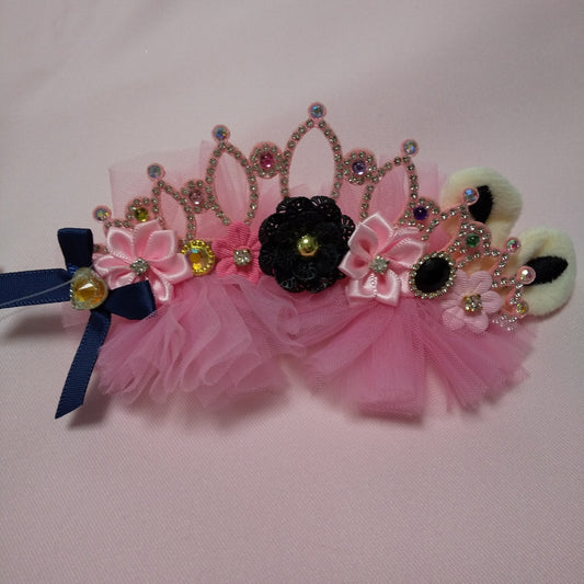 <35013>Tiara hair clip (black)