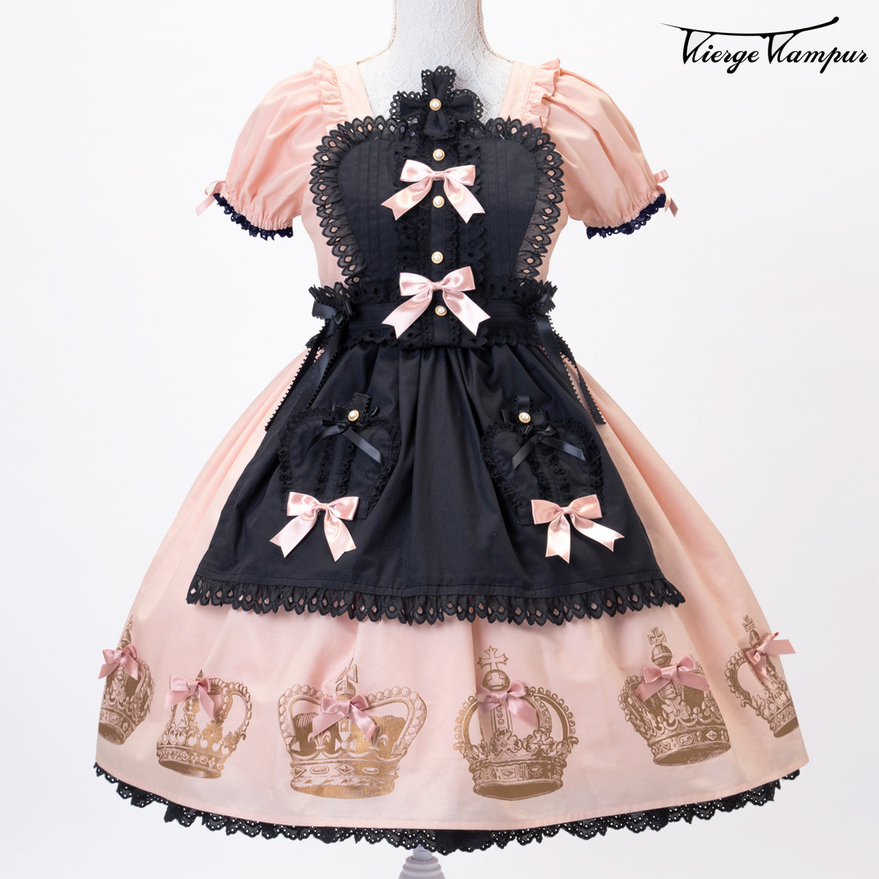 <31004>Crown Apron OP<br> (pink)