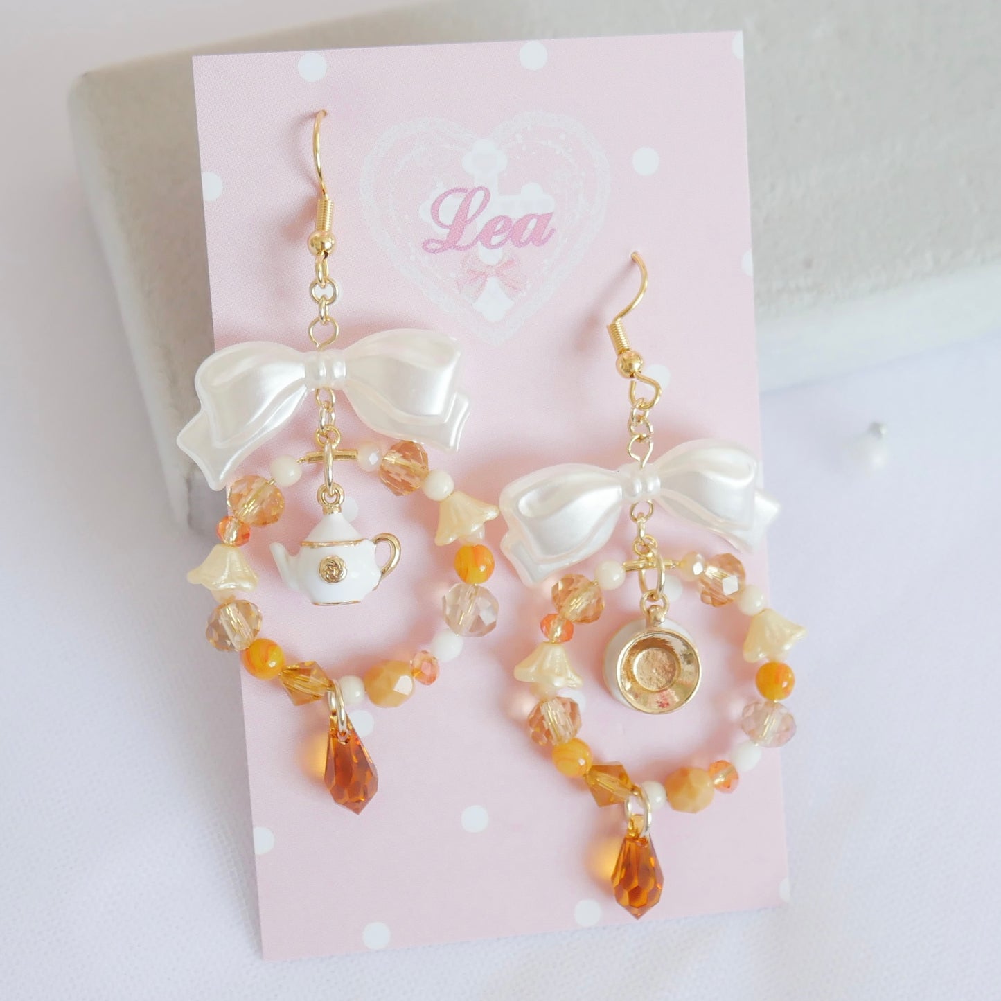 <15023>Tea time (pierced earrings)