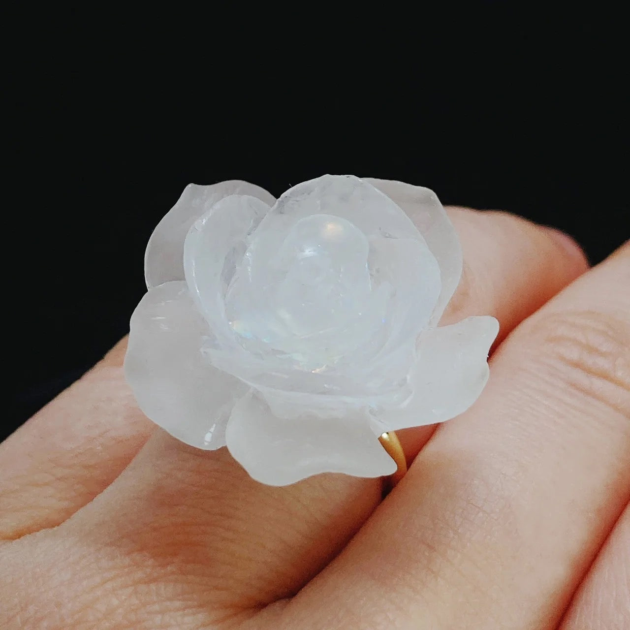 <12024>Frozen ice rose ring