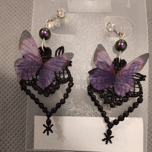 <21038>butterfly clip-on earrings C