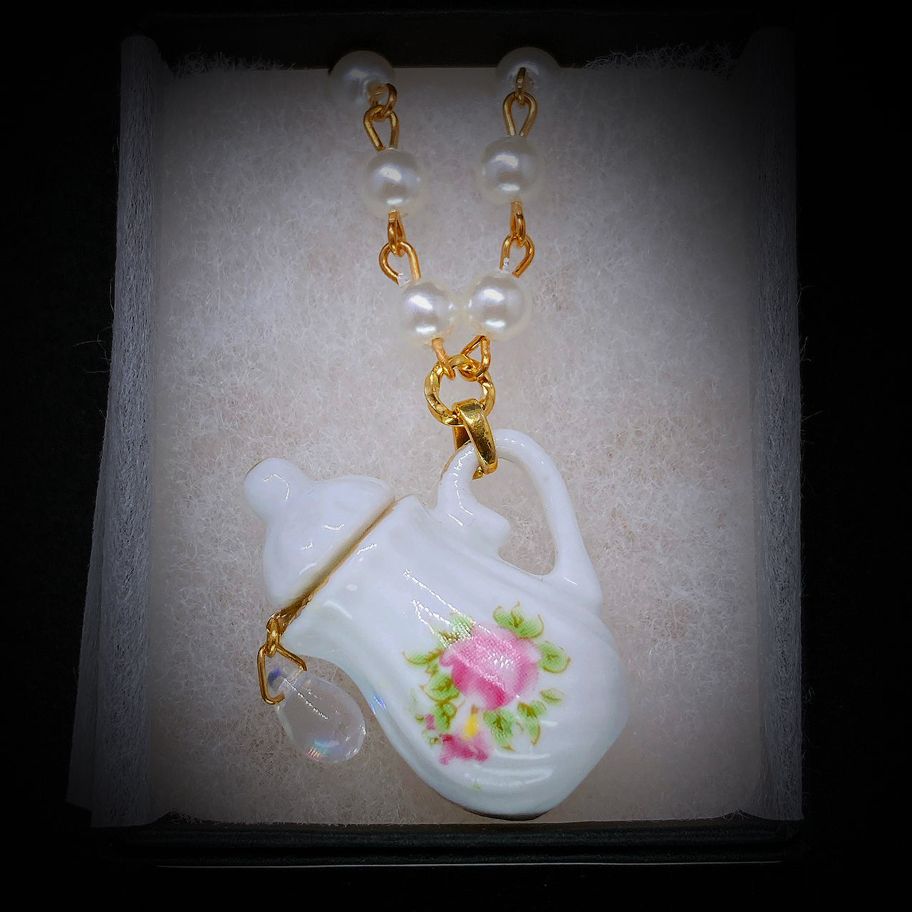 <12043>Antique teapot necklace A