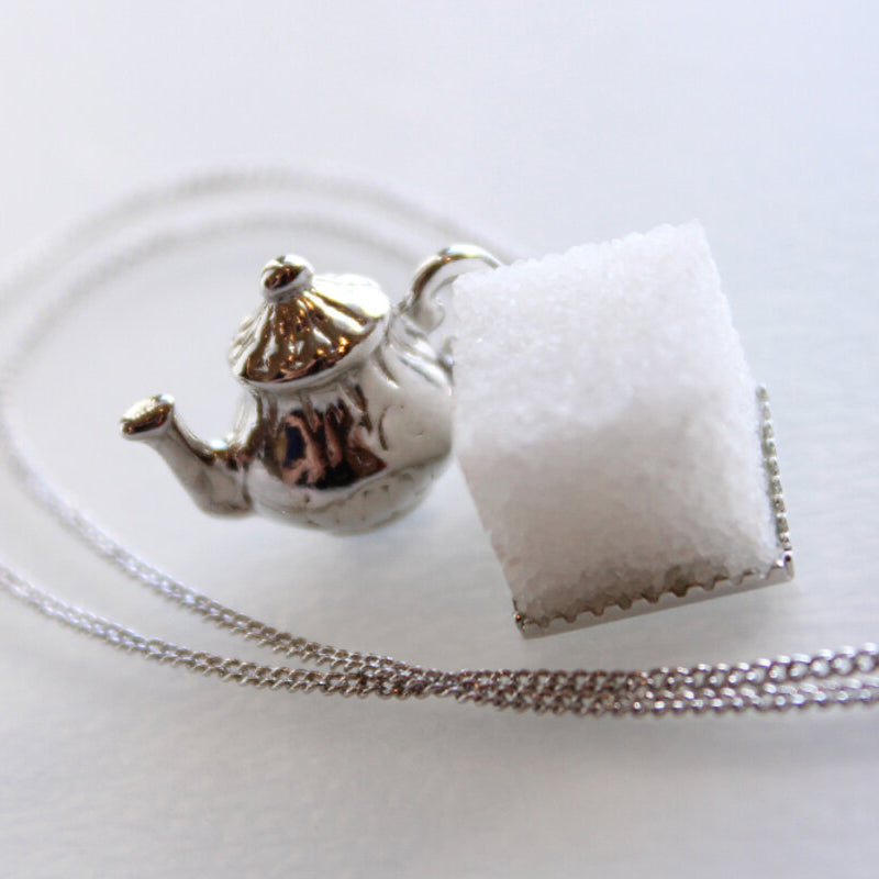 <12046>Sugarcube ＆ teapot necklace S