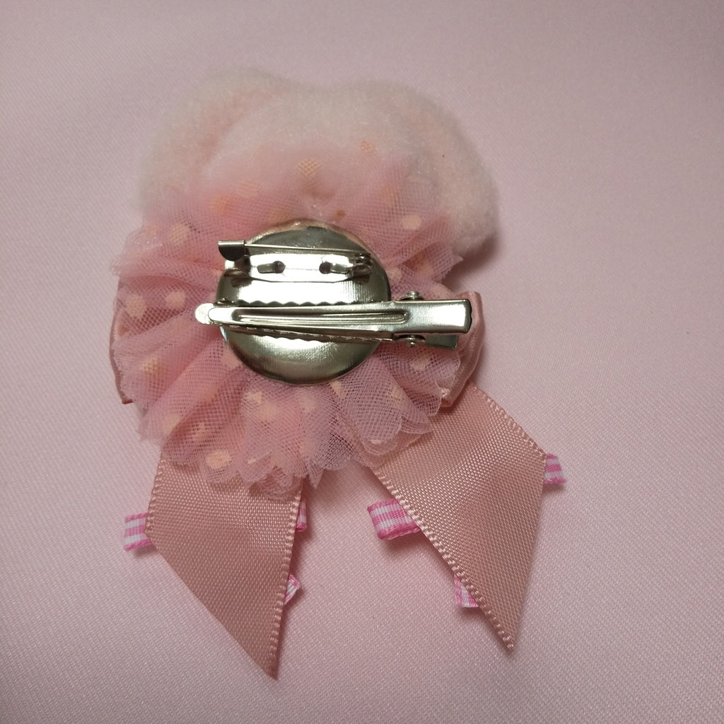 <35045>Lop-eared dog brooch (pink ＆ pink)2