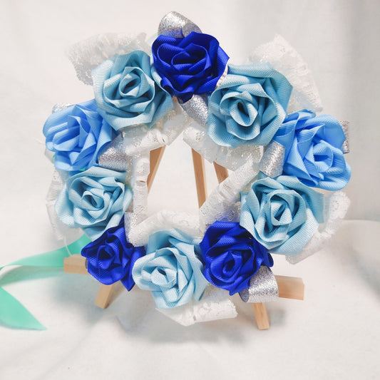 <02038>Totally Rose Wreath Blue