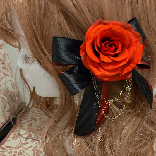 <21003>red rose (clip ＆ brooch)A