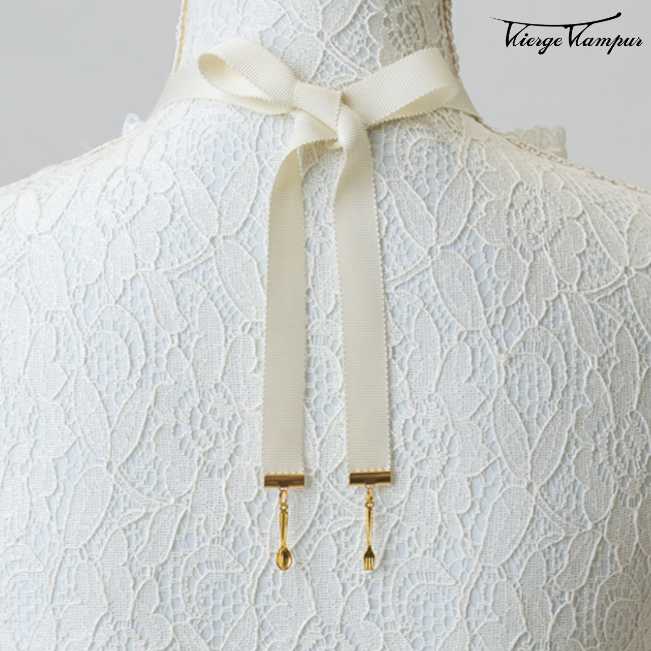 <31012>Cutlery Ribbon Tie<br> (white)